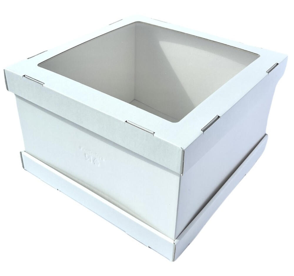 Коробка для торта ForGenika STRONG I Window White S 280х280х200мм с окном, белая