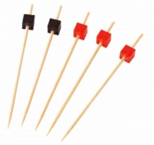 Пика деревянная для канапе Кубы красно-черные 9см 100шт/упак