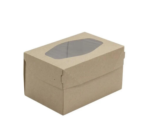Контейнер бумажный CandyBox 1200мл 150х100х85мм с окном Крафт (20 шт.)