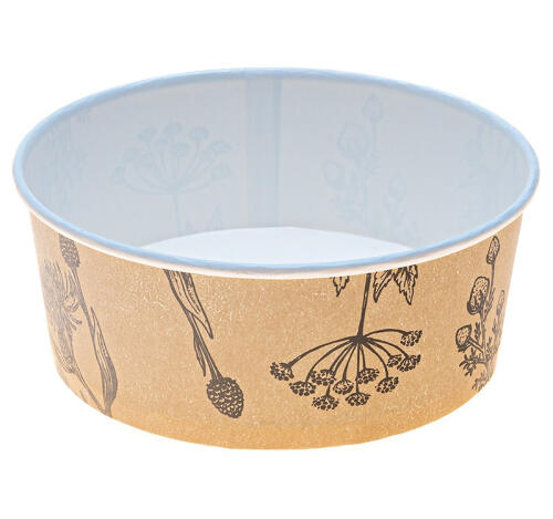 Контейнер бумажный 750 мл d=150мм, h=60мм крафт Ботаника (без крышки) (50 шт.)