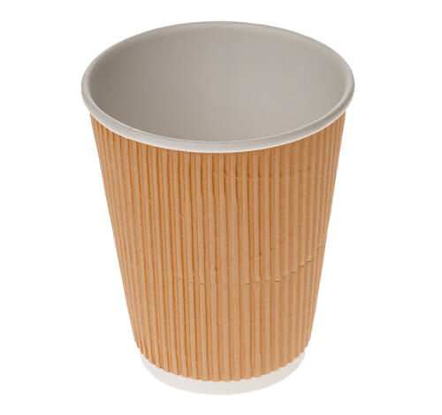 Стакан бумажный 3сл 360(390) мл d=90мм гофрированный Крафт (25 шт.)