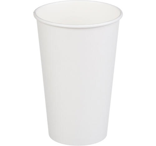 Стакан одноразовый бумажный 1сл 400 (500) мл d=90мм для горячего белый (50 шт.)