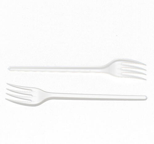 Вилка пластиковая 16,5см, белая (компакт) (100 шт.)