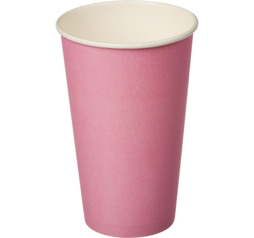 Стакан бумажный 1сл 400 мл d=90мм для горячего розовый (50 шт.)