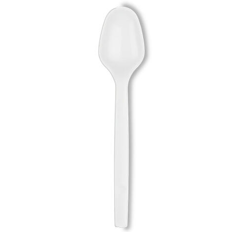 Ложка чайная пластиковая 12,5см, белая (компакт) (1000 шт.)