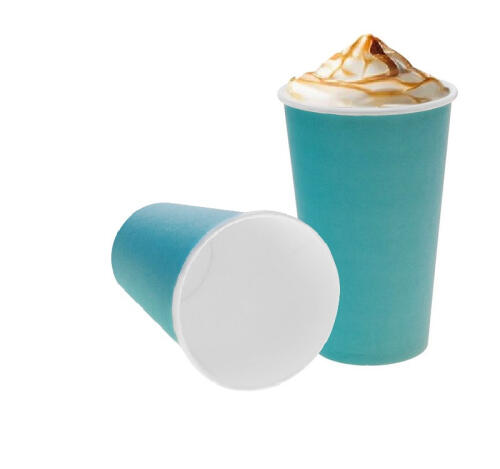 Стакан бумажный 1сл 450 (530) мл d=90мм для горячего бирюзовый (800 шт.)