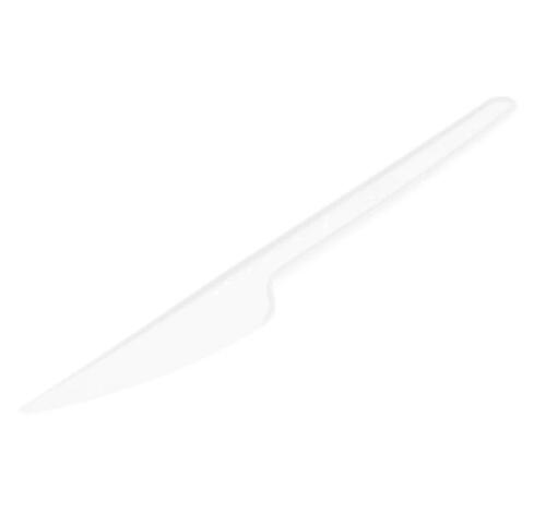 Нож столовый биоразлагаемый 16,5см, белый (50 шт.)