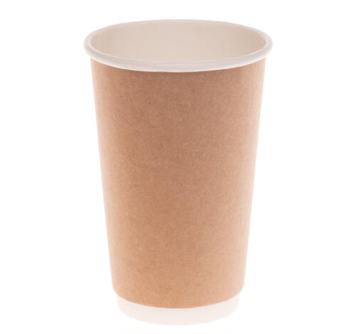 Стакан бумажный 2сл 450 (530) мл d=90мм для горячего крафт (25 шт.)