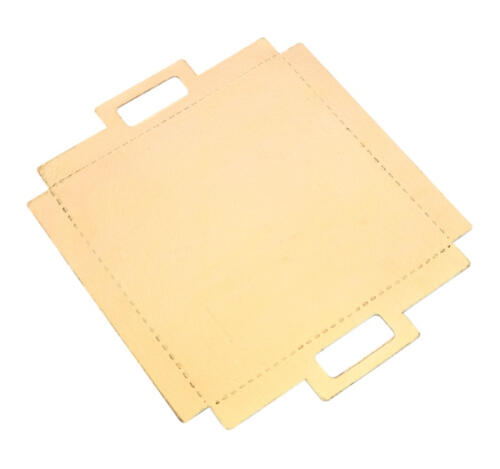 Подложка картонная квадратная 52х52мм золото 0,8мм с ручками (100 шт.)