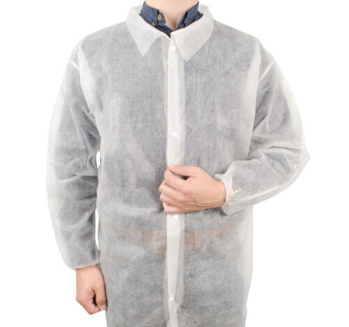 Халат нетканый. р.54-56 (2XL) белый пл. 25 гр на кнопке 10шт/упак