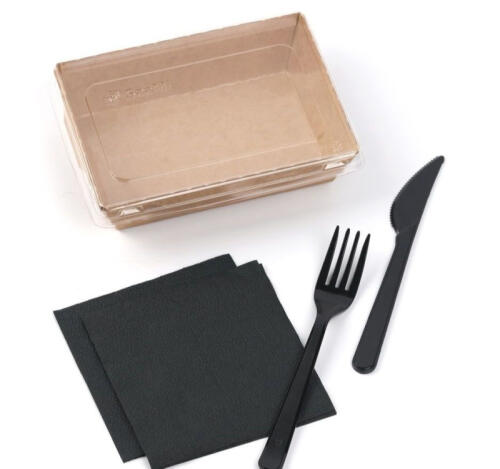 Контейнер бумажный Crystal Box 800мл без крышки 207х130х55мм, Double kraft с прямым дном (50 шт.)