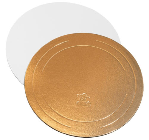 Подложка картонная круглая d=280мм золото/жемчуг усиленная 3,2мм