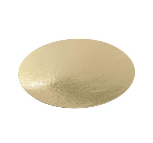 Подложка картонная круглая d=180мм золото усиленная 2,5мм (10 шт.)