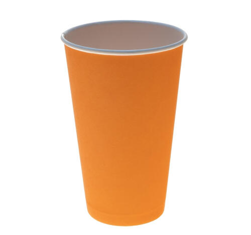 Стакан бумажный 1сл 400 (518) мл d=90мм для горячего оранжевый (50 шт.)
