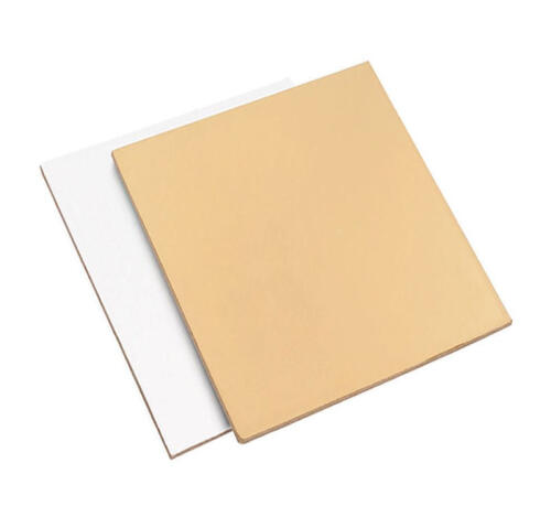 Подложка картонная квадратная 400х400мм золото/жемчуг усиленная 3,2 мм (25 шт.)