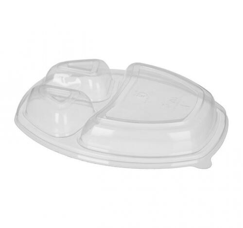 Крышка PP СП 257х202мм h-35мм, 3-секц, прозрачная N (300 шт.)