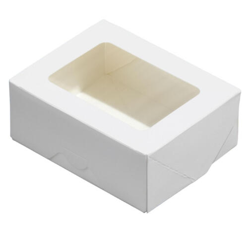 Коробка для десерта ForGenika TABOX PRO 100х80х40мм, 300мл с окном белая soft-touch (600 шт.)