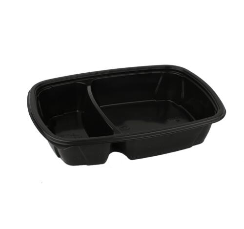 Контейнер PP СП 230х170х50мм, 650/300мл 2-х секц. черный (50 шт.)
