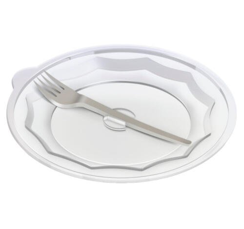 Крышка PS КД-107 d-203мм с держателем для вилки, прозрачная (400 шт.)