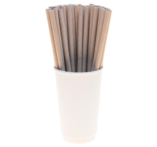 Трубочки бумажные одноразовые d 8мм 230мм Tambien ECO "Крафт " 50шт/упак