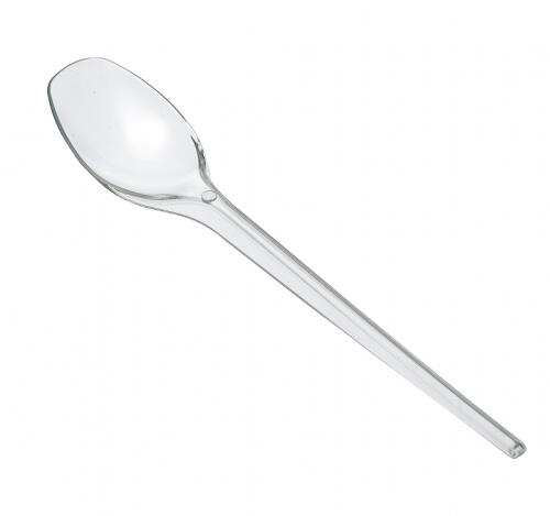 Ложка чайная пластиковая 12,5см, прозрачная (эконом) (100 шт.)