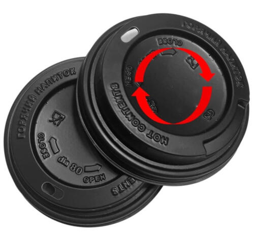 Крышка ПС поворотная d=80мм, черная (50 шт.)