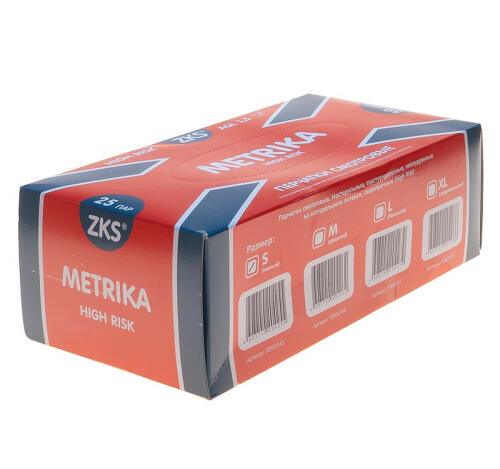 Перчатки латексные неопудренные High Risk 18гр/шт 25пар/упак S сверхпрочные