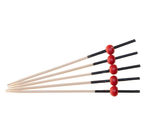 Пика деревянная для канапе Красный жемчуг 9см Tambien ECO 100шт/упак