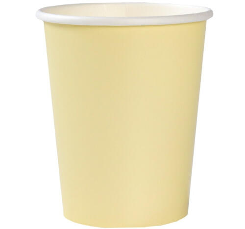 Стакан бумажный 1сл 250 мл d=80мм пастель желтый Веселая Затея 6шт/упак