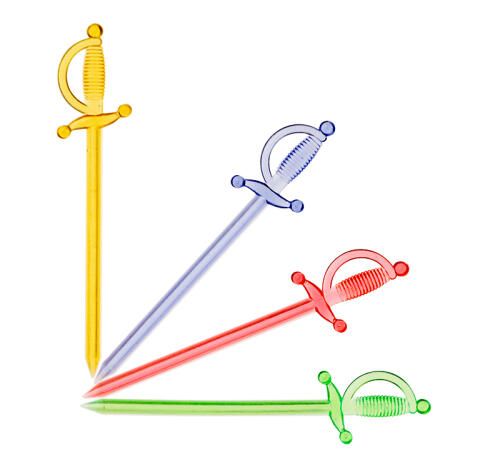 Пика пластиковая для канапе МЕЧ, 7см, 500шт/упак