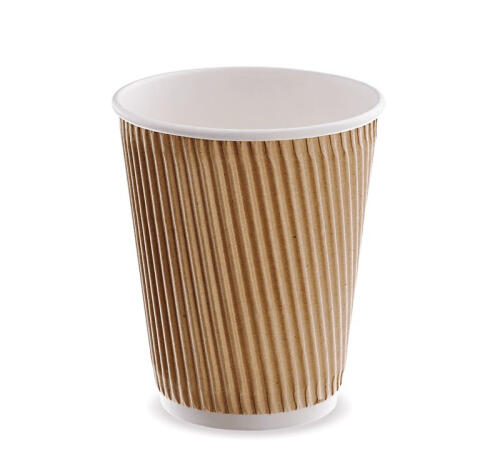 Стакан бумажный 3сл 480(500) мл d=90мм гофрированный Крафт (25 шт.)