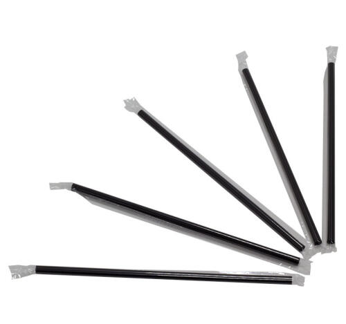 Трубочки для коктейля Fresh d=7мм l=210мм черные в инд. прозрачной п/э уп. 1000шт/упак