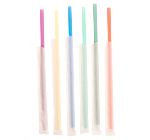 Трубочки для коктейля Fresh d=7мм l=210мм разноцветные в инд. уп. 1000шт/упак