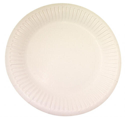 Тарелка бумажная d=230мм Snack Plate, белая ламинированная (100 шт.)