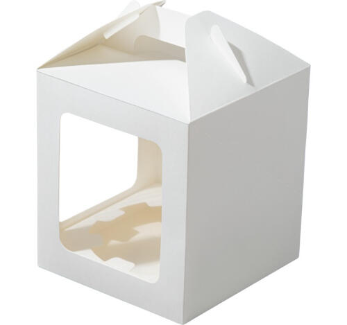 Коробка для кулича ForGenika JUMPL II Window White 160х160х180мм с ложементом белая, soft-touch