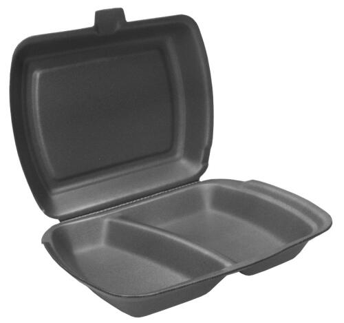 Ланч-бокс ВПС 2 деления 249х207х61мм LBE-2 черный (100шт/уп)