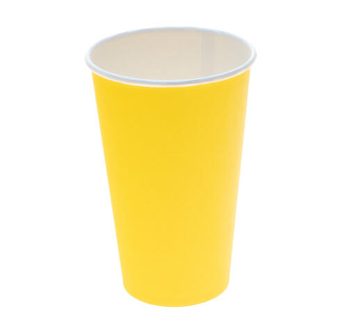 Стакан бумажный 1сл 450 (530) мл d=90мм для горячего желтый (40 шт.)